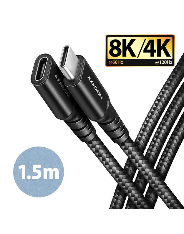 CABLE USB-C EXTENSION 1.5M/BLACK BUCM32-CF15AB AXAGON