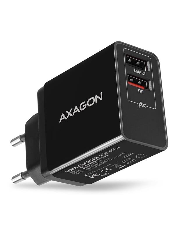 MOBILE CHARGER WALL USB 24W/2PORT ACU-QS24 AXAGON
