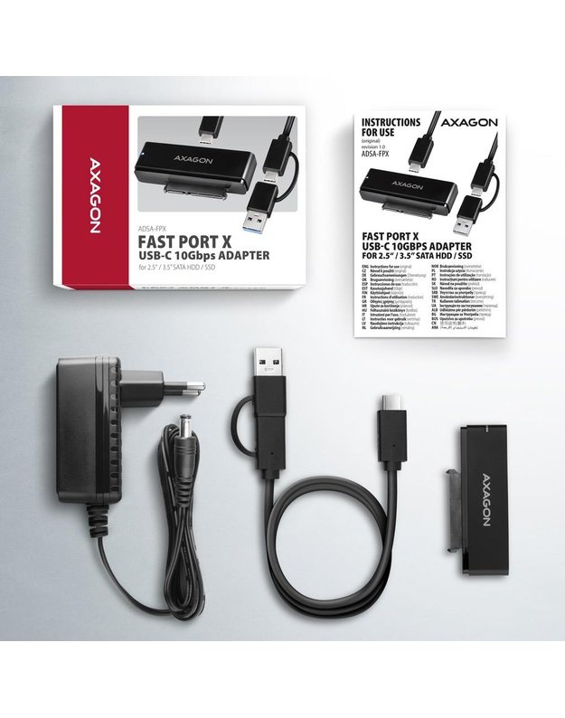 SSD ACC ADAPTER USB-C/SATA 6G/10GBPS 0.6M ADSA-FPX AXAGON