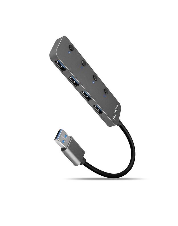 I/O USB HUB SWITCH 4PORT/0.2M HUE-MSA AXAGON