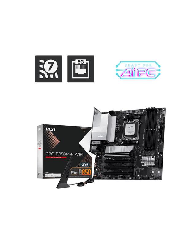 Mainboard|MSI|AMD B850|SAM5|Micro-ATX|Memory DDR5|Memory slots 4|PROB850M-PWIFI