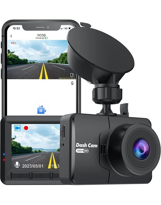 DreamQo Q9 Wi-Fi 1920*1080P vaizdo registratorius, juodas