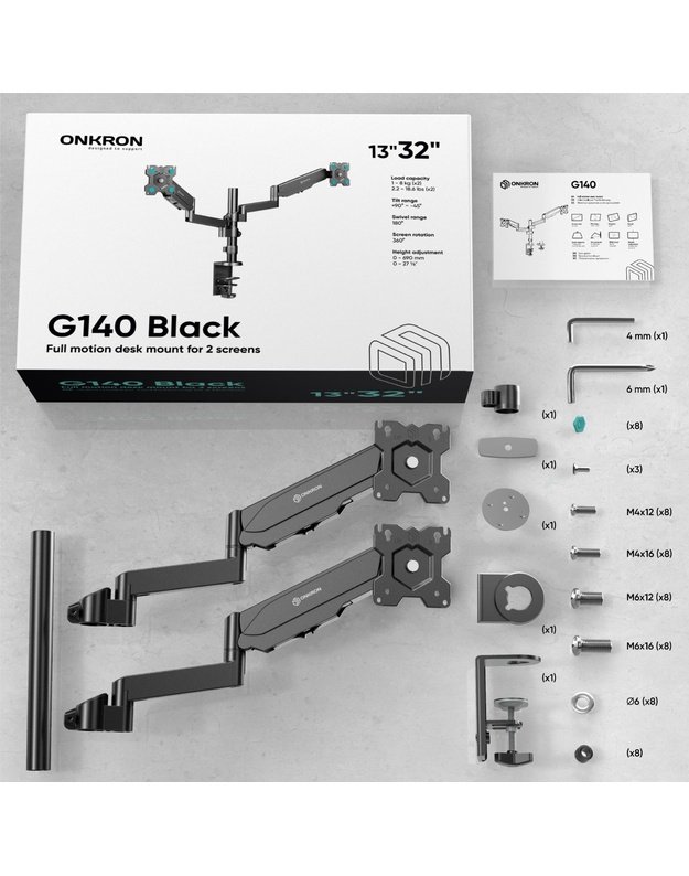 MONITOR ACC WALL MOUNT/13-32  BLACK G140-B ONKRON