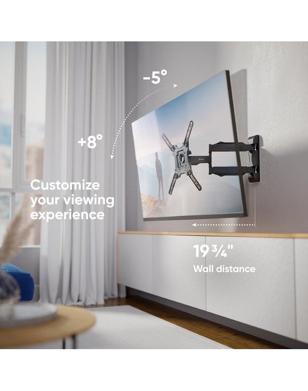 Sieninis televizoriaus laikiklis Onkron 32–65", juodas (M4-B)