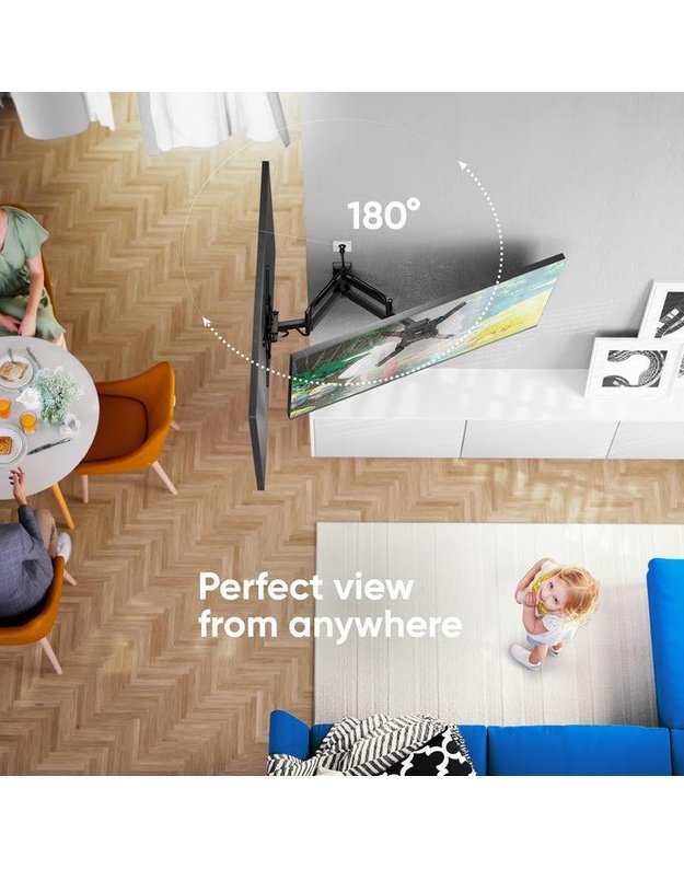 Sieninis televizoriaus laikiklis Onkron 32–65", juodas (M4-B)