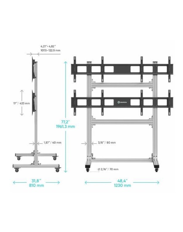 Grindinis mobilus TV stovas Onkron (FSPRO2L22-S)