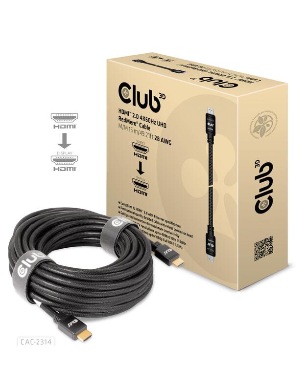 CABLE HDMI 15M/M/M CAC-2314 CLUB3D