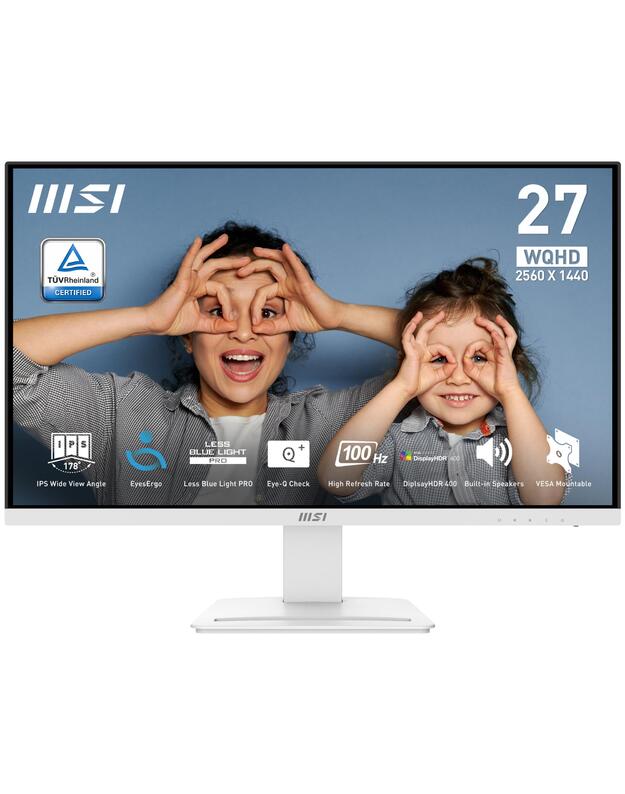 LCD Monitor|MSI|PRO MP273QW E2|27 |Business|Matte|2560x1440|16:9|100Hz|1 ms|Speakers|Colour White|PROMP273QWE2