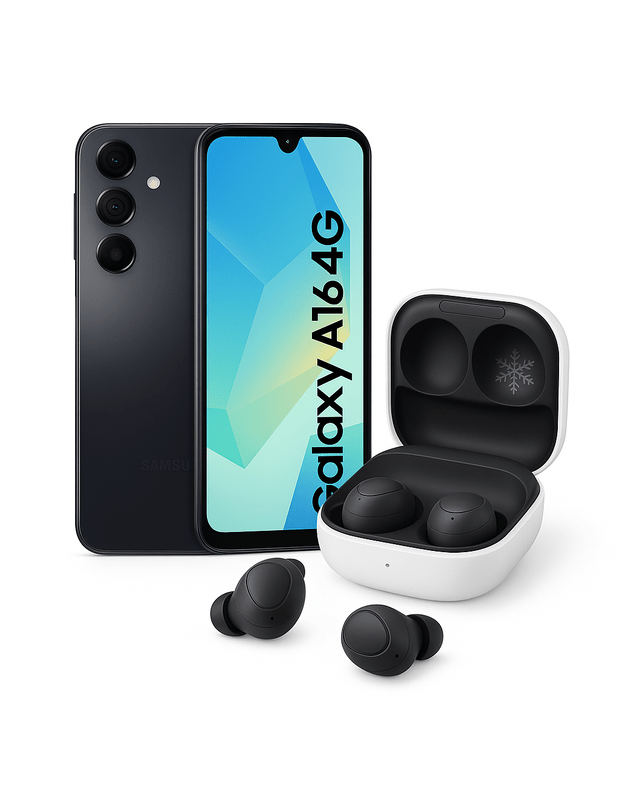 Samsung Galaxy A16 4G 4/128GB + Dovana (Samsung Buds FE ausinės), juoda 1