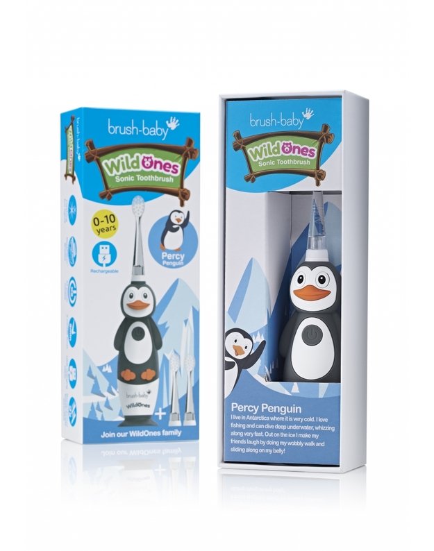 Elektrinis dantų šepetukas Brush baby WILDONES PENGUIN 2