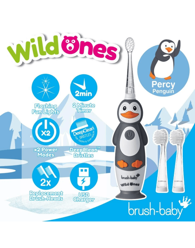 Elektrinis dantų šepetukas Brush baby WILDONES PENGUIN 3