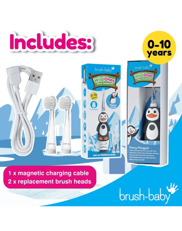 Elektrinis dantų šepetukas Brush baby WILDONES PENGUIN 4
