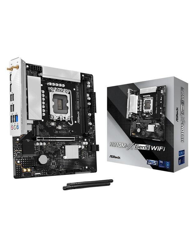 Mainboard|ASROCK|LGA 1851 (Socket V1)|RAM DDR5-SDRAM|2xSlots|H810M-XGEN5WIFI