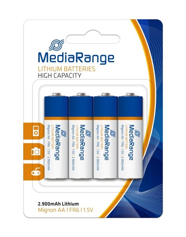Ličio baterijos MediaRange Mignon AA 1,5 V, 4 vnt. (MRBAT154)