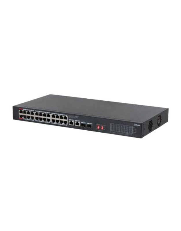 Switch|DAHUA|S3228-24GT-375|Switch type Unmanaged|Switch layer L2|Rack mounting Yes|26xRJ-45 ports|RJ-45 Ports Type Gigabit Ethernet (10/100/1000)|Power over Ethernet (PoE) Yes|24xPower over Ethernet (PoE) ports quantity|Total Power over Ethernet (PoE) bu