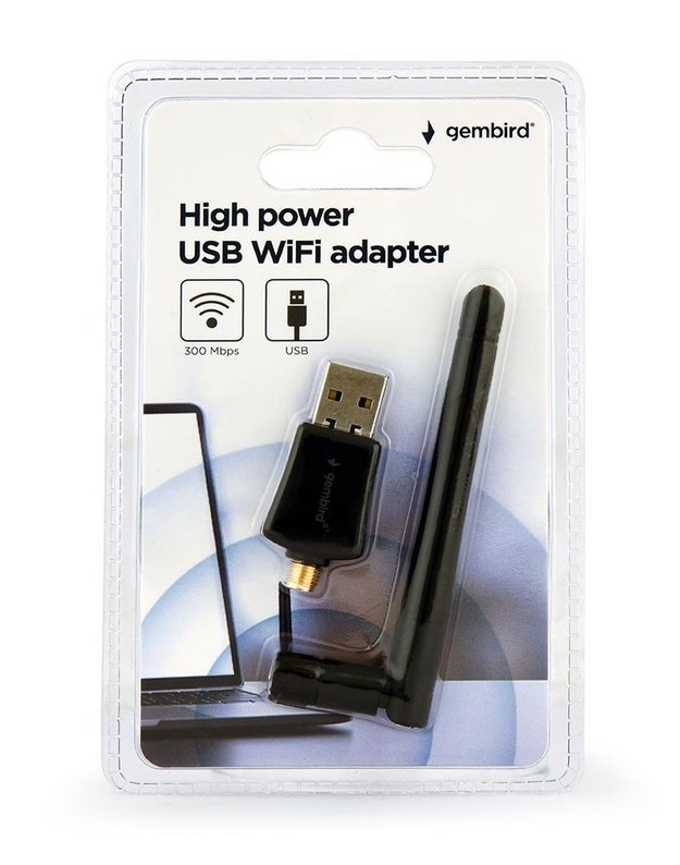 WRL ADAPTER 300MBPS USB HIGH/POWER WNP-UA300P-02 GEMBIRD