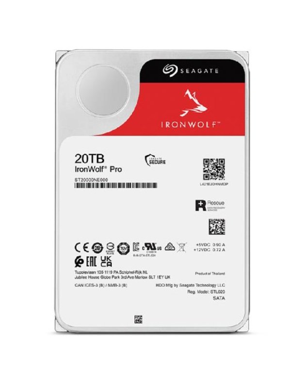 HDD|SEAGATE|IronWolf Pro|20TB|SATA|256 MB|7200 rpm|3,5 |ST20000NT001