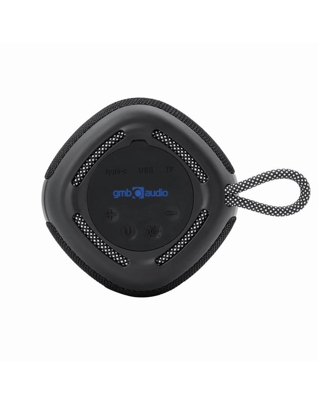 Nešiojama Bluetooth kolonėlė Gembird, USB-C, juoda (SPK-BT-LED-03-BK)