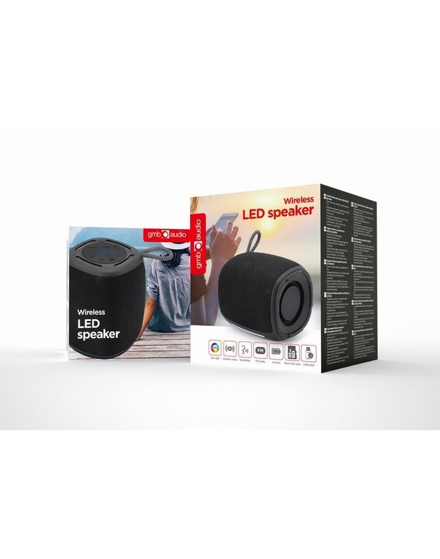 Nešiojama Bluetooth kolonėlė Gembird, USB-C, juoda (SPK-BT-LED-03-BK)