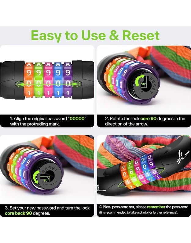 Lydsto YM-CHS02 rainbow dviračio užraktas - grandinė 2