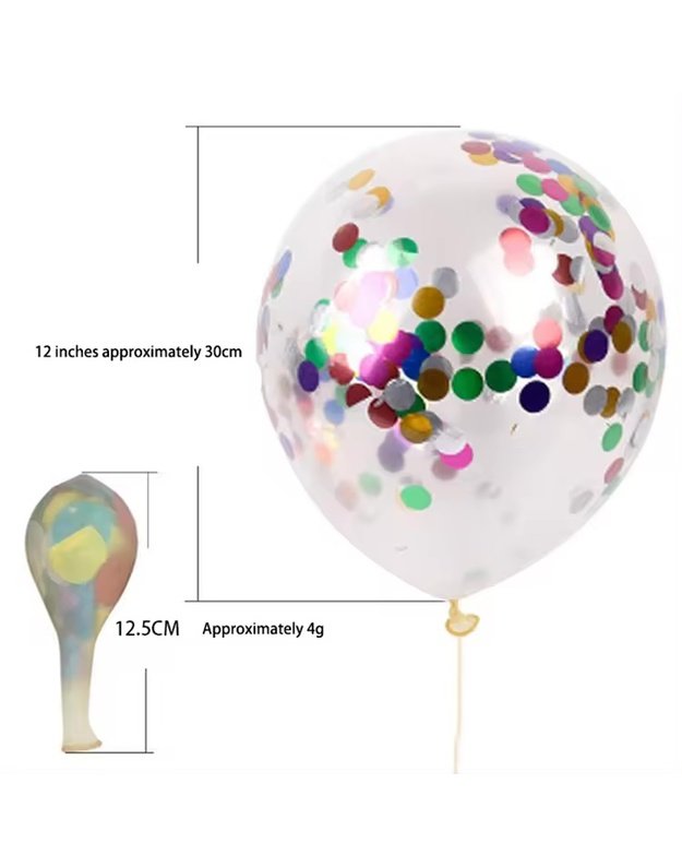 Sequined colorful latex party balionų rinkinys (12 colių, 100 vnt) 1