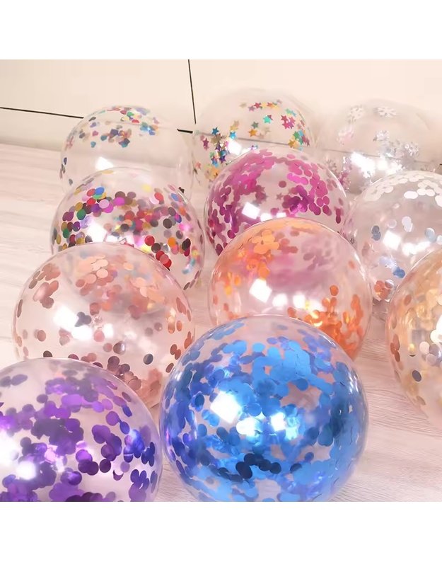 Sequined colorful latex party balionų rinkinys (12 colių, 100 vnt) 5