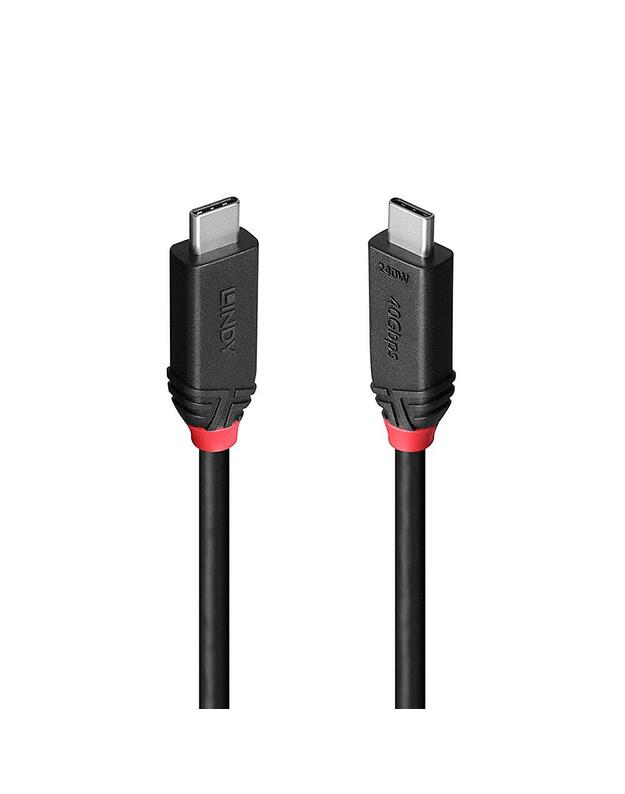 CABLE USB4 240W TYPE C 1M/BLACK LINE 37001 LINDY