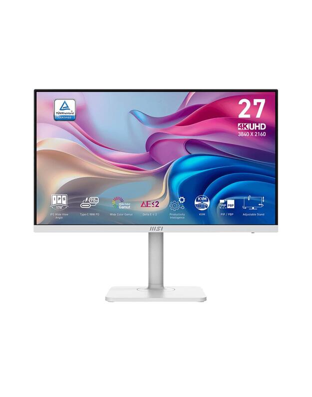 LCD Monitor|MSI|MODERN MD272UPHW|27 |Business/4K|Matte|Panel IPS|3840x2160|16:9|60Hz|4 ms|Speakers|Colour White|MODERNMD272UPHW