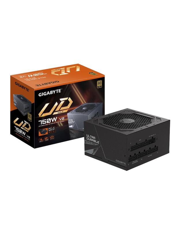 Power Supply|GIGABYTE|UD750GM PG5 V2|ATX 3.1|750 Watts|Efficiency 80 PLUS GOLD|PFC Active|MTBF 100000 hours|GP-UD750GMPG5V2