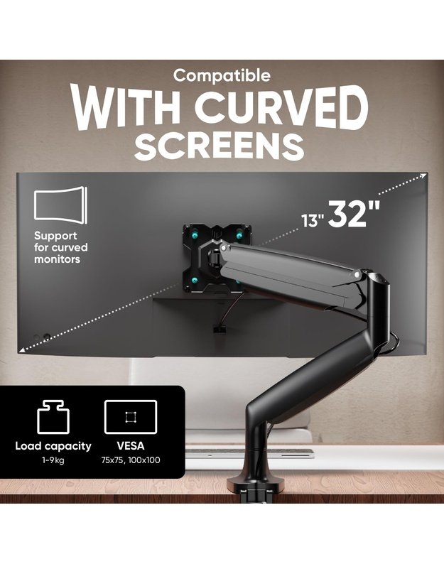 MONITOR ACC WALL MOUNT/13-32  BLACK G100-B ONKRON