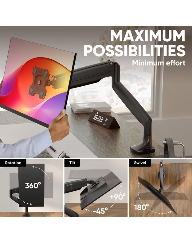 MONITOR ACC WALL MOUNT/13-32  BLACK G100-B ONKRON