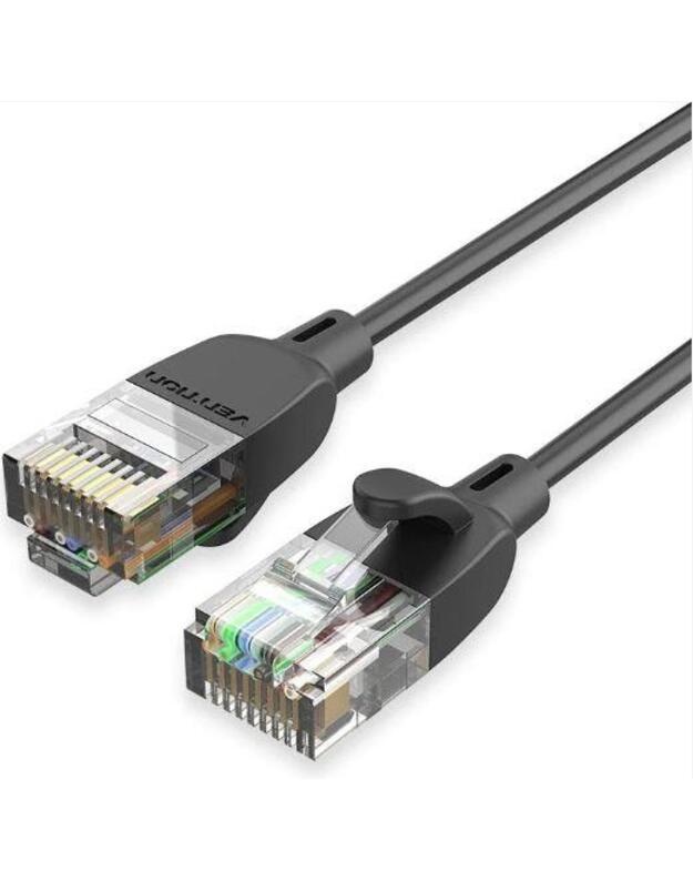 PATCH CABLE CAT.6A UTP/1.5M BLACK SLIM IBIBG VENTION