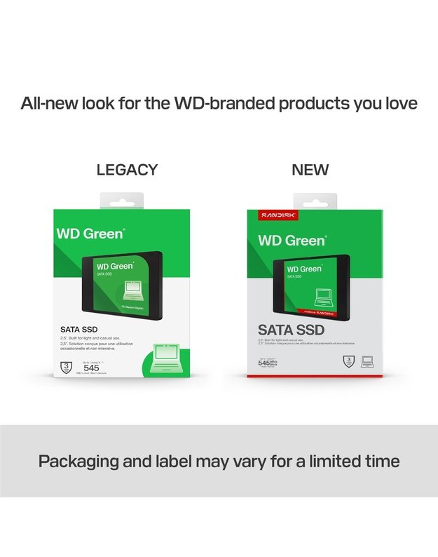SSD|WESTERN DIGITAL|Green|500GB|3D NAND|Read speed 545 MBytes/sec|2,5 |MTBF 2000000 hours|WDS500G5G0A