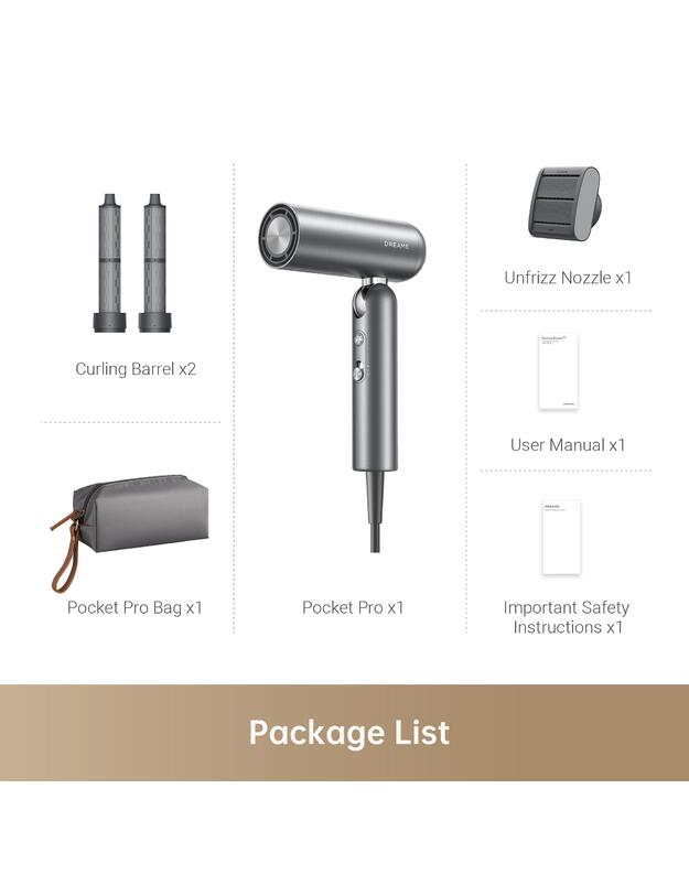 HAIR DRYER POCKET PRO/AHD51 PRO-SPACE GREY DREAME