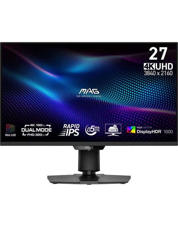 LCD Monitor|MSI|MAG 274UPDF E16M|27 |Gaming/Frameless/4K|Matte|Panel IPS|3840x2160|16:9|160Hz|0.5 ms|Colour Black|MAG274UPDFE16M