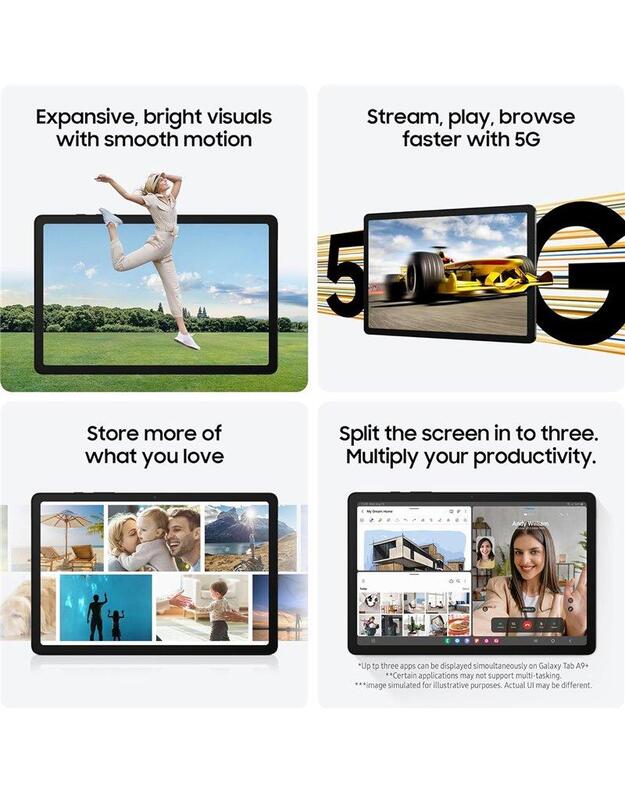 Samsung Galaxy Tab A9+ 11 5G 8/256GB (X216), pilkas 4