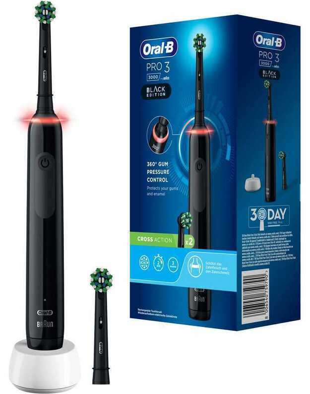 Elektrinis dantų šepetukas Braun Oral-B Pro 3 3000 Cross Action, juodas 1
