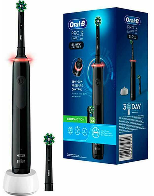 Elektrinis dantų šepetukas Braun Oral-B Pro 3 3000 Cross Action, juodas 15