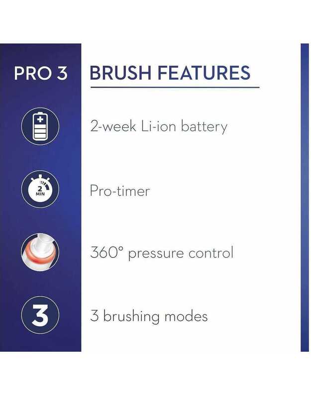 Elektrinis dantų šepetukas Braun Oral-B Pro 3 3000 Cross Action, juodas 4