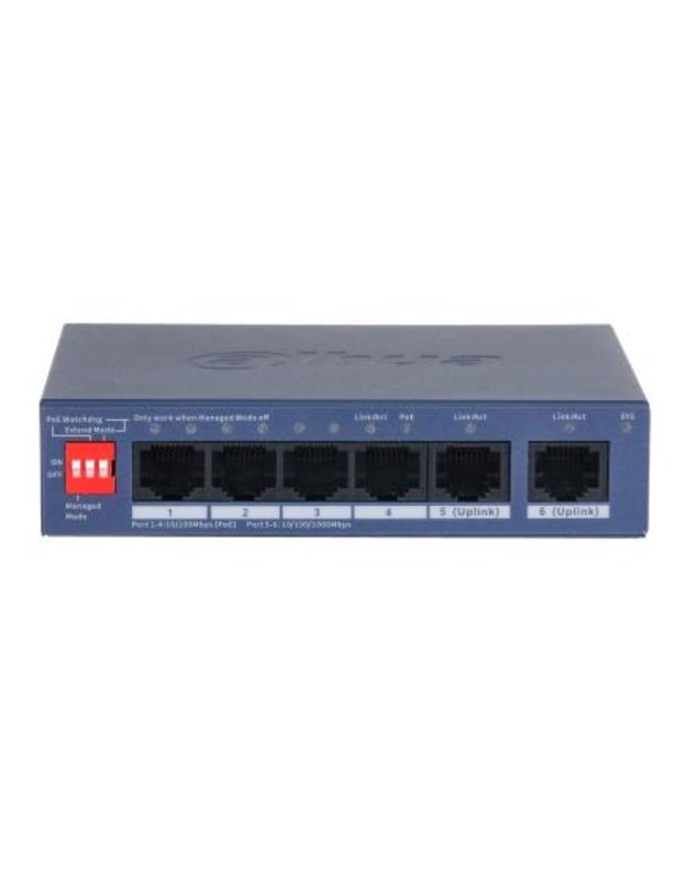 Valdomas L2 komutatorius Dahua CS4006-4ET2GT-36, 6 RJ-45, PoE