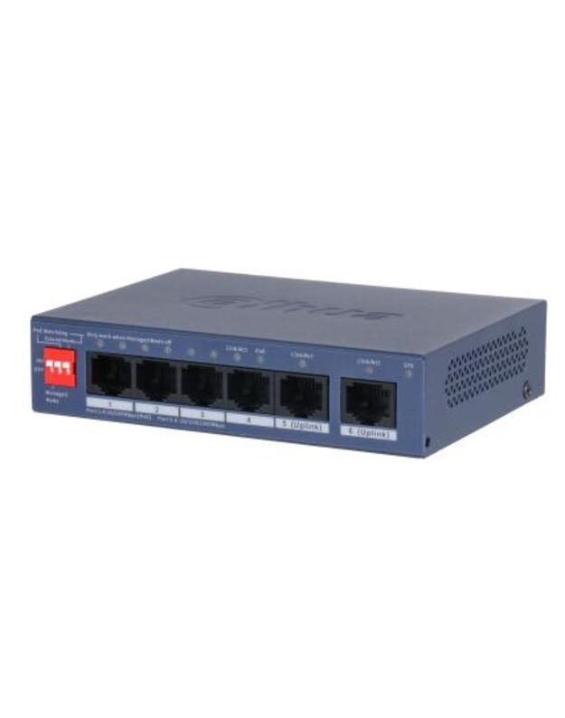 Switch|DAHUA|CS4006-4ET2GT-36|Switch type Managed|Switch layer L2|Form factor Desktop/Wall-Mounting|6xRJ-45 ports|RJ-45 Ports Type Gigabit Ethernet (10/100/1000)|4xFast Ethernet (copper) ports quantity|2xGigabit Ethernet (copper) ports quantity|Power over