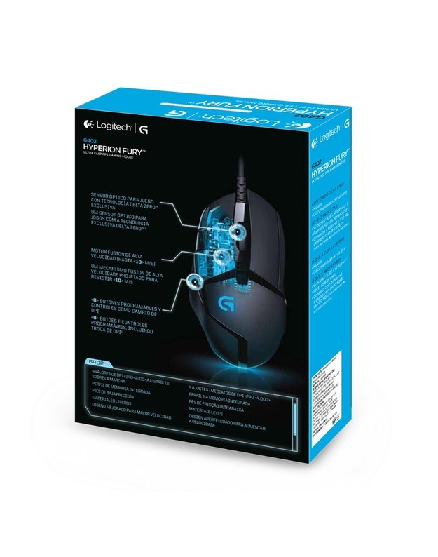 MOUSE USB OPTICAL G402/BLACK 910-004068 LOGITECH