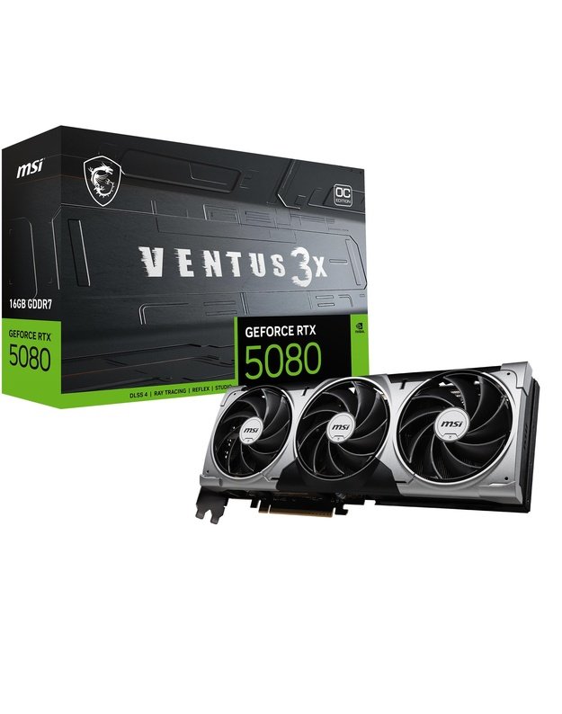Graphics Card|MSI|NVIDIA|GeForce RTX 5080|16 GB|GDDR7|256 bit|PCI Express x16 5.0|Active|RTX508016GVEN3XOCBLK