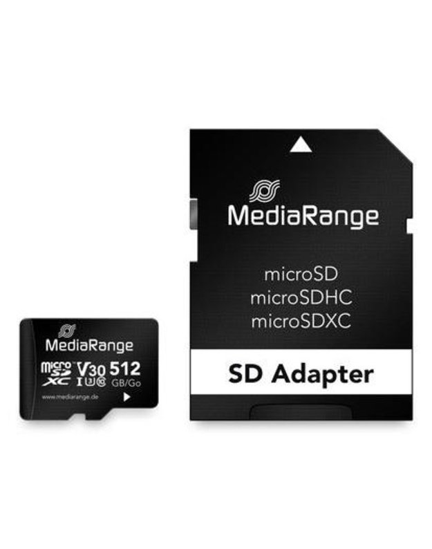 MEMORY MICRO SDXC 512GB UHS-1/W/ADAPTER MR947 MEDIARANGE