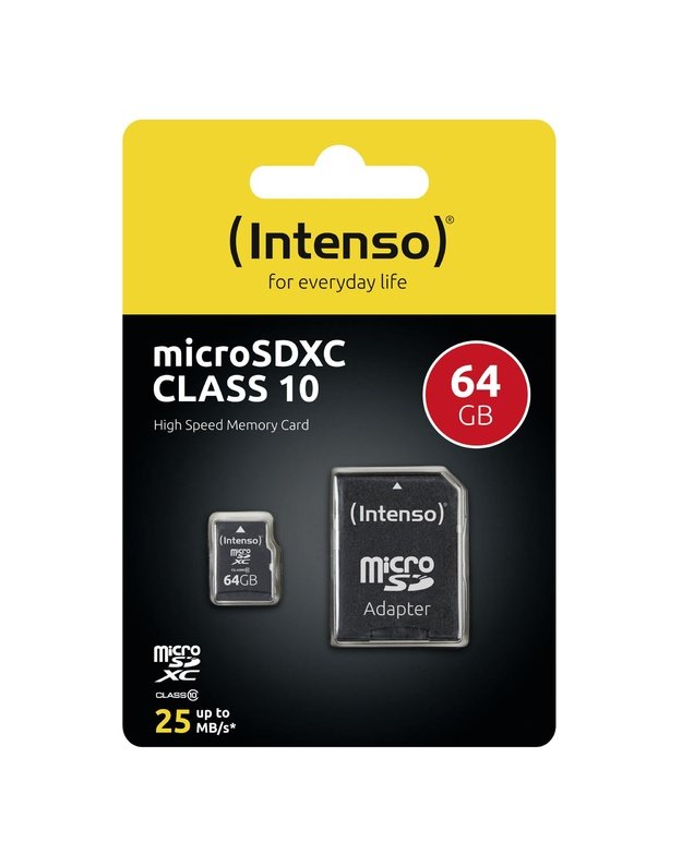 MEMORY MICRO SDXC 64GB C10/W/ADAPTER 3413490 INTENSO