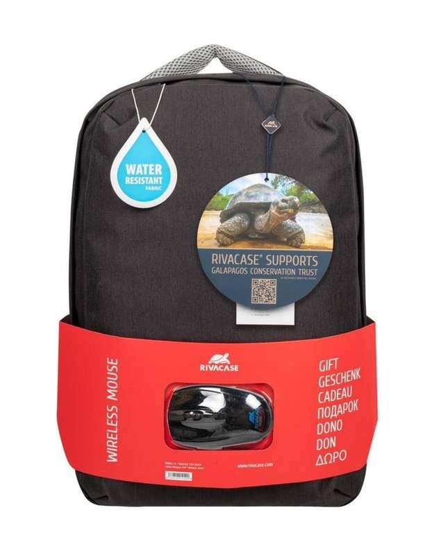 NB BACKPACK 15.6  + MOUSE/7563 BLACK RIVACASE
