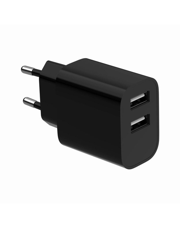 Universalus USB įkroviklis Gembird, 2 jungtys, juodas (TA-UC-2A12-01-BK)