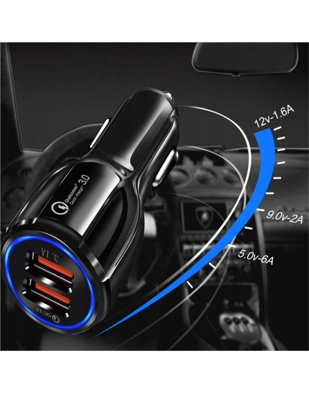 DreamQo TE-682 Dual automobilinis kroviklis, juodas 1