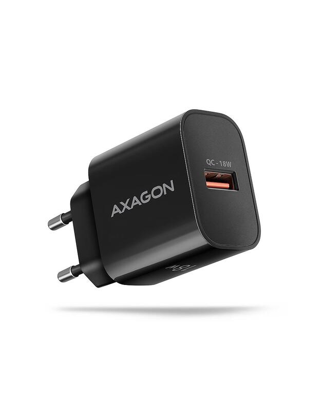MOBILE CHARGER WALL USB 18W/1PORT BLACK ACU-QC18 AXAGON