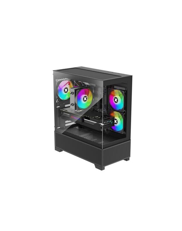Case|XILENCE|XG172|MidiTower|Case product features Fan control panel/Transparent panel|Not included|Colour Black|XG172